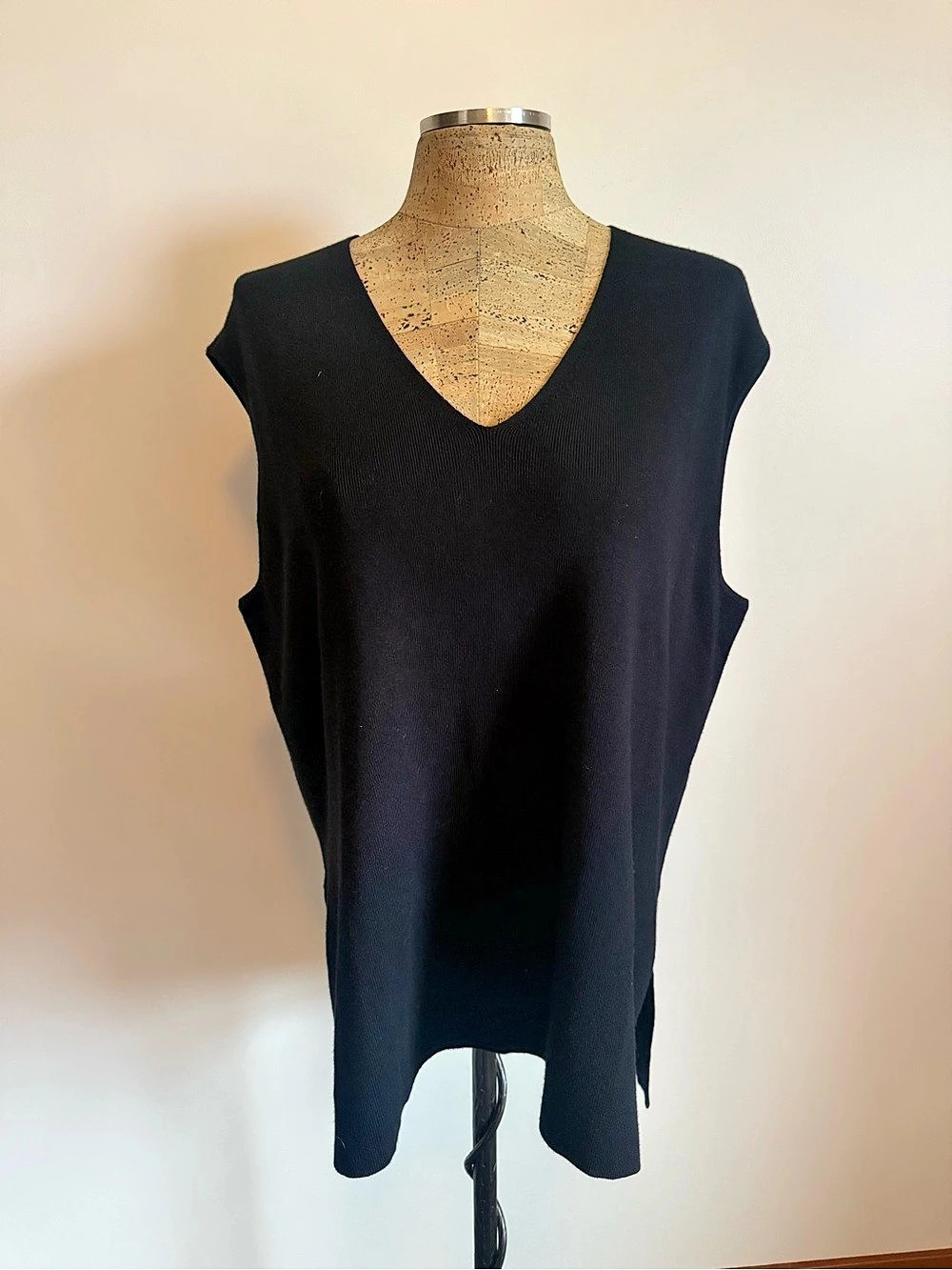 Marled Reunited Clothing V-Neck Tunic in Black XL NWT